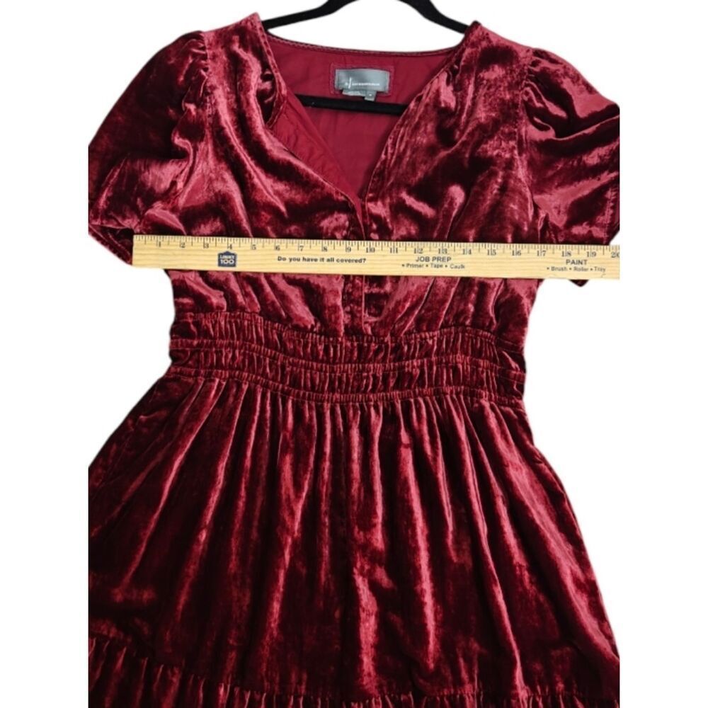 Anthropologie Velvet Maxi Dress in Burgundy Plum - Picture 6 of 11